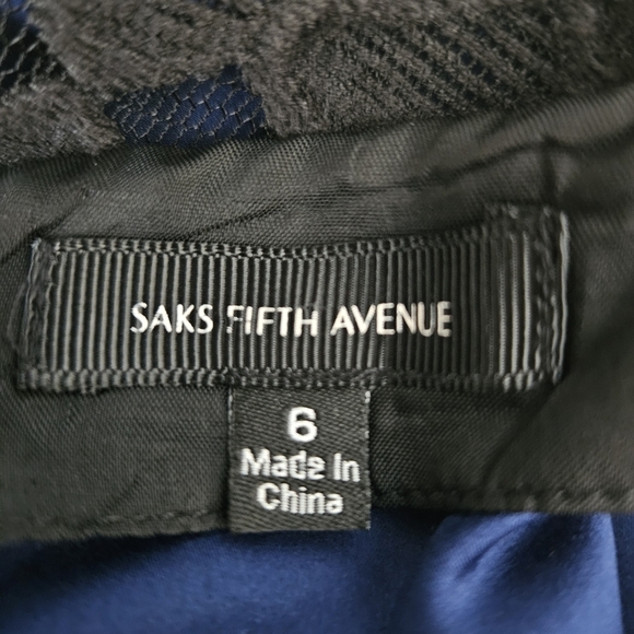 Saks Fifth Avenue Womens Floral Lace Overlay Dress Sz 6 - Picture 10 of 11